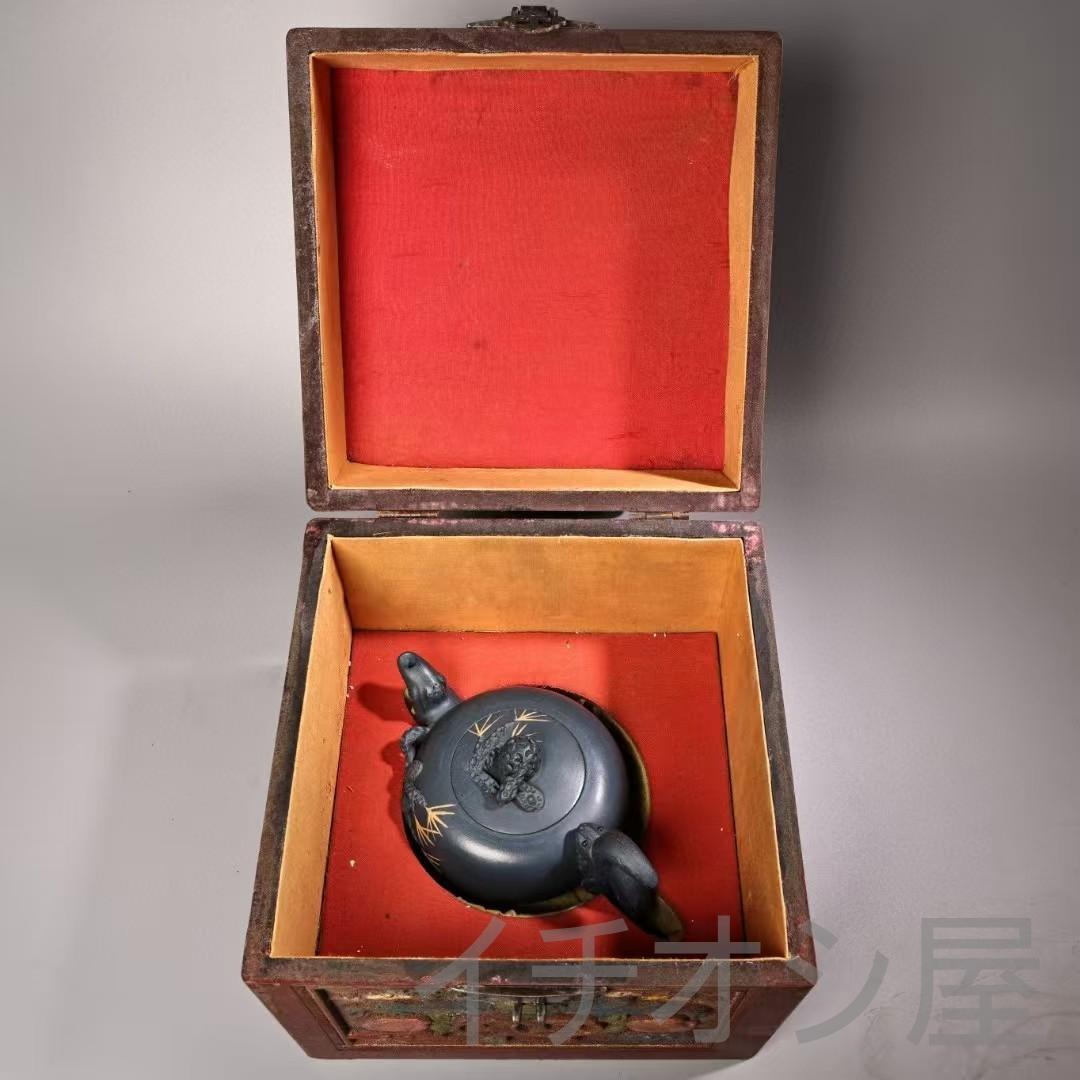 中国古美術 旧藏 清代風 紫砂壶 原鉱天青 茶壺 茶道具 時代物 紫砂工芸 急須