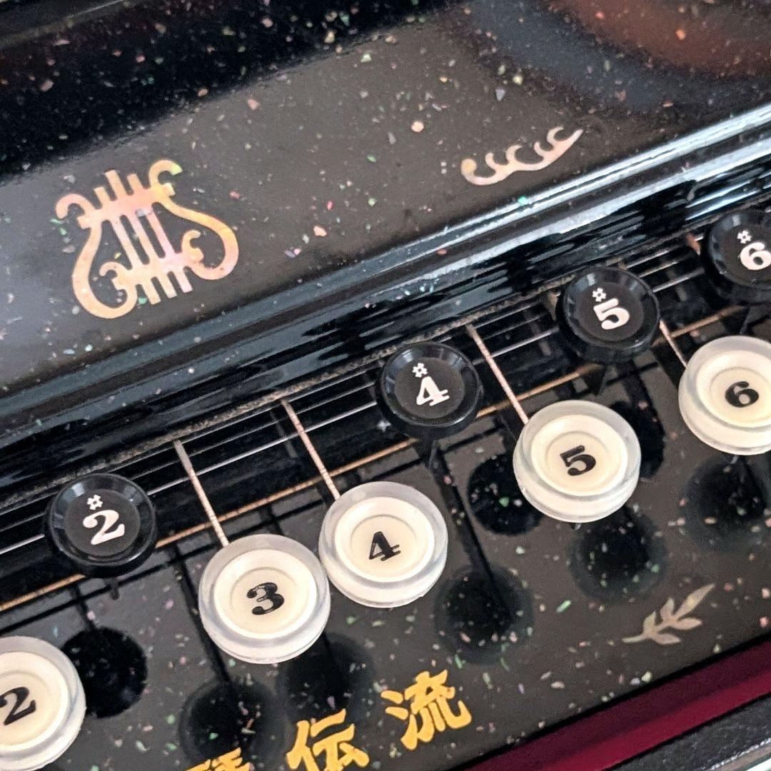 大正琴 琴伝流 白鷺 エレクトリック 漆塗り 螺鈿細工