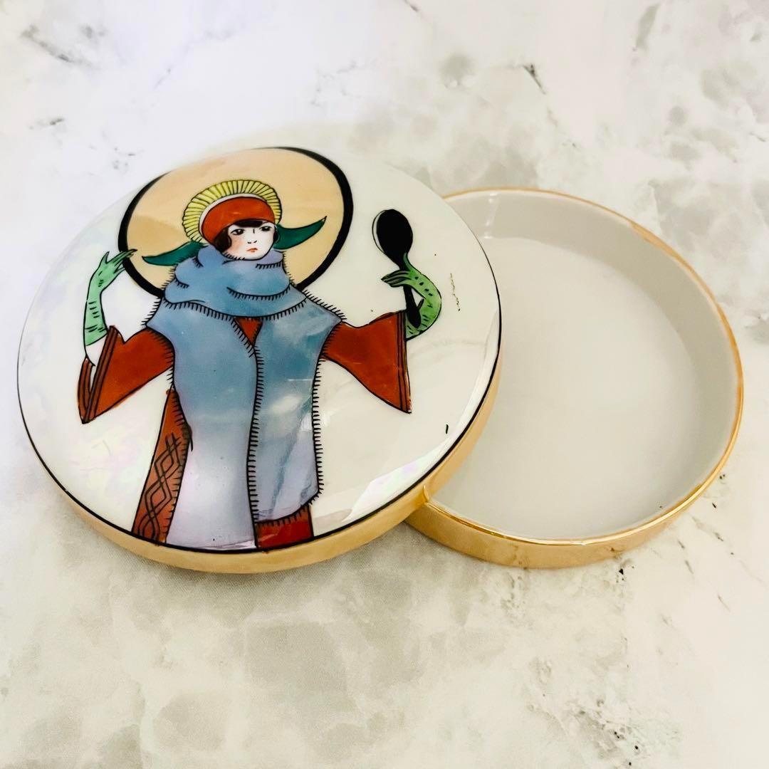 【オールドノリタケ/デコレディ/パフケース】アールデコ/ラスター彩/パウダー