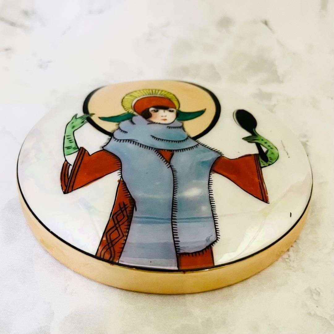 【オールドノリタケ/デコレディ/パフケース】アールデコ/ラスター彩/パウダー