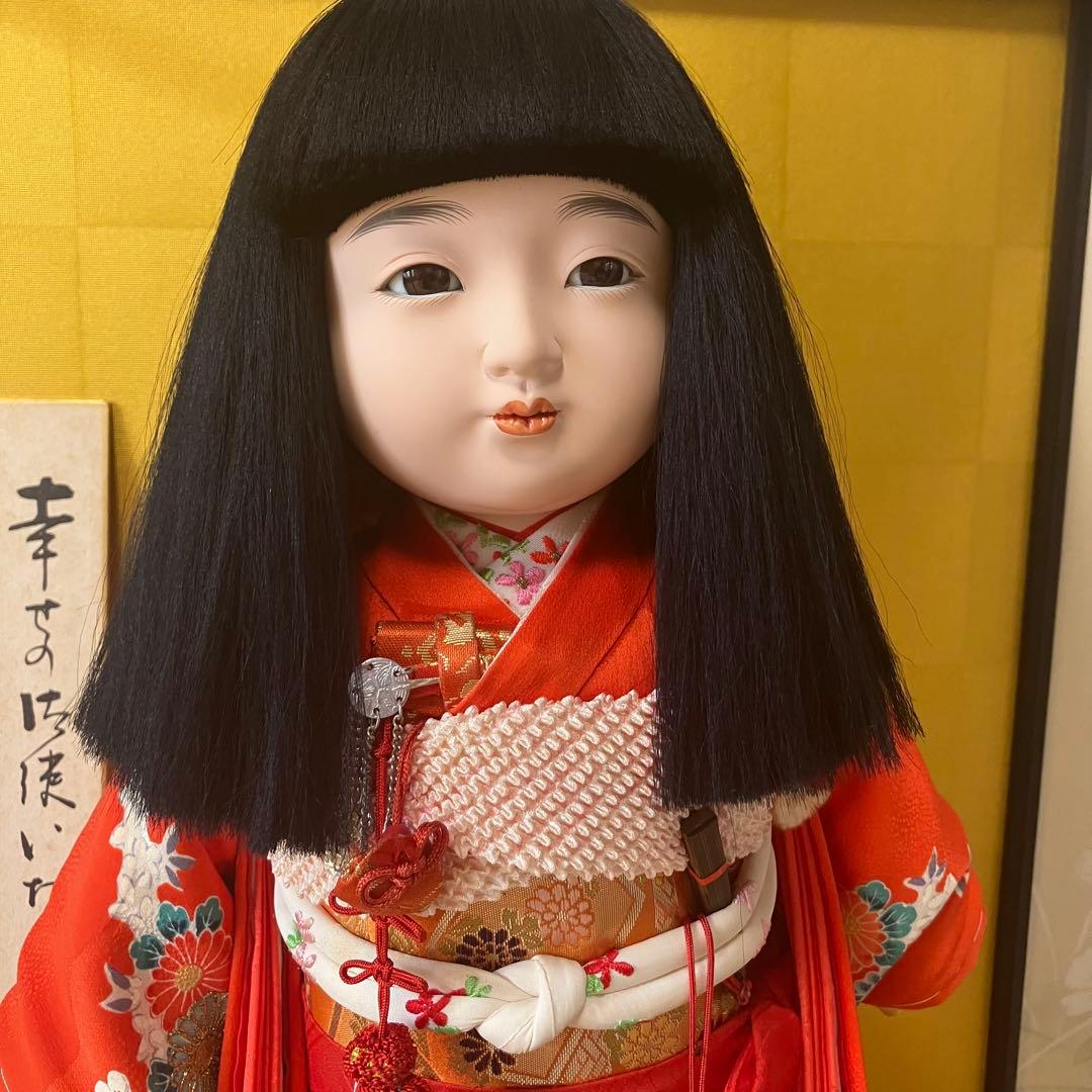 美品　伝統工芸品　市松人形　日本人形　小出松寿作　ガラスケース付き