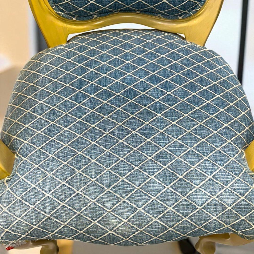 ✨超美品✨ロココ調アームチェア 猫脚 エレガントブルー アンティーク