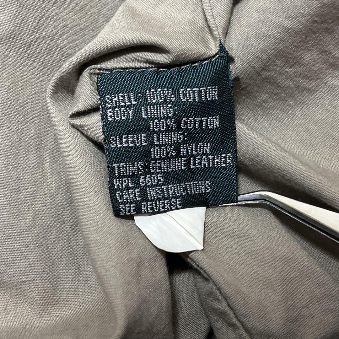 vintageナビゲータージャケットデトロイトジャケット風カーキXL刺繍短丈古着