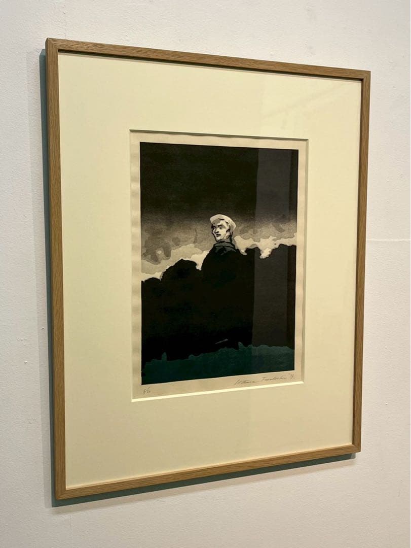 舟越桂《蒼い湖》木版画 1997年 6/30