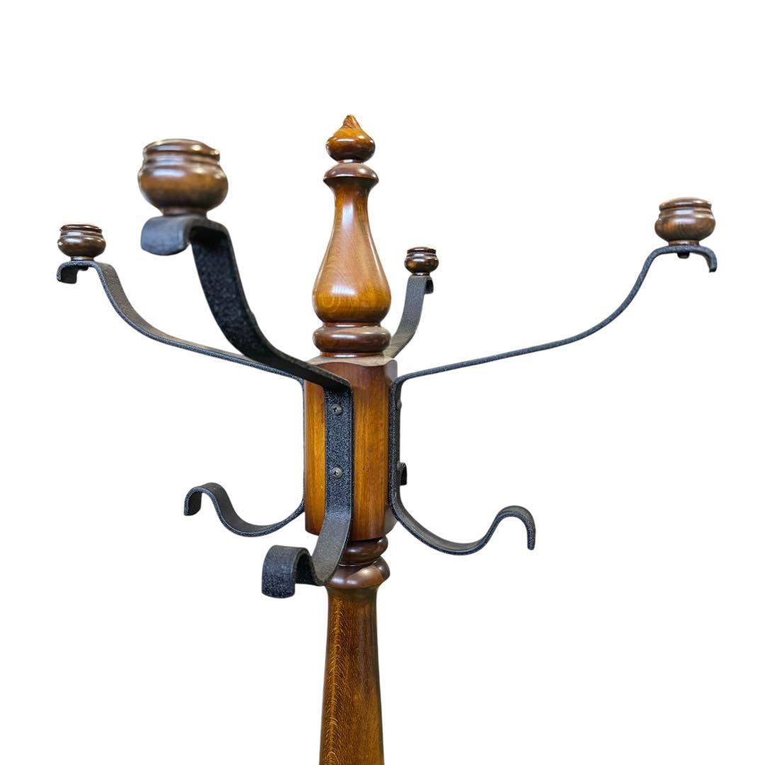 カリモク アンティーク　コロニアル　ハンガーラック　ポールスタンド