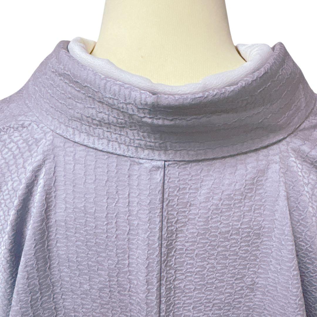 AA8美品　着物 袷 付け下げ刺繍　シワト　薄紫 正絹　暈し　手縫い仕立て　美品