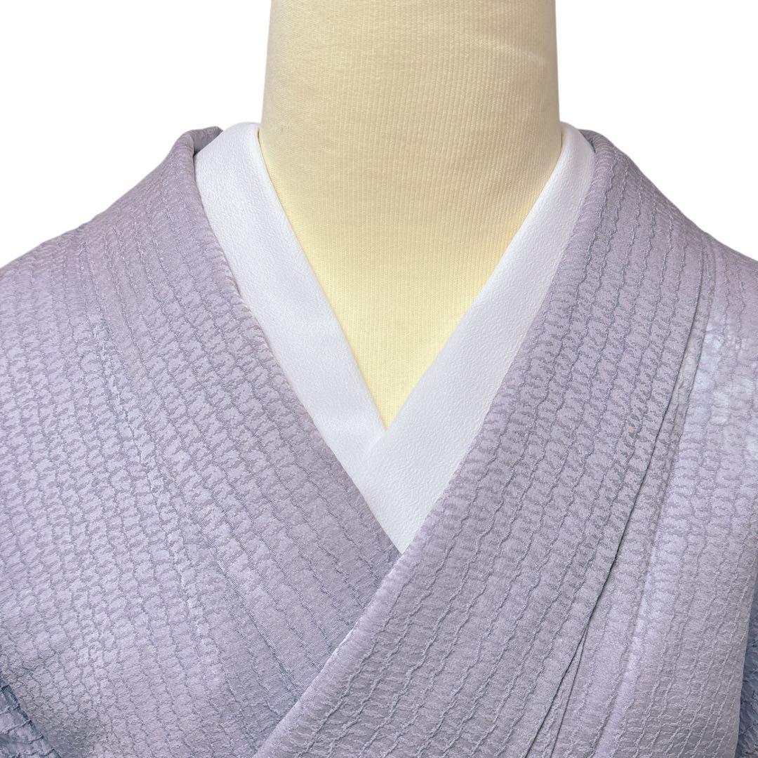 AA8美品　着物 袷 付け下げ刺繍　シワト　薄紫 正絹　暈し　手縫い仕立て　美品