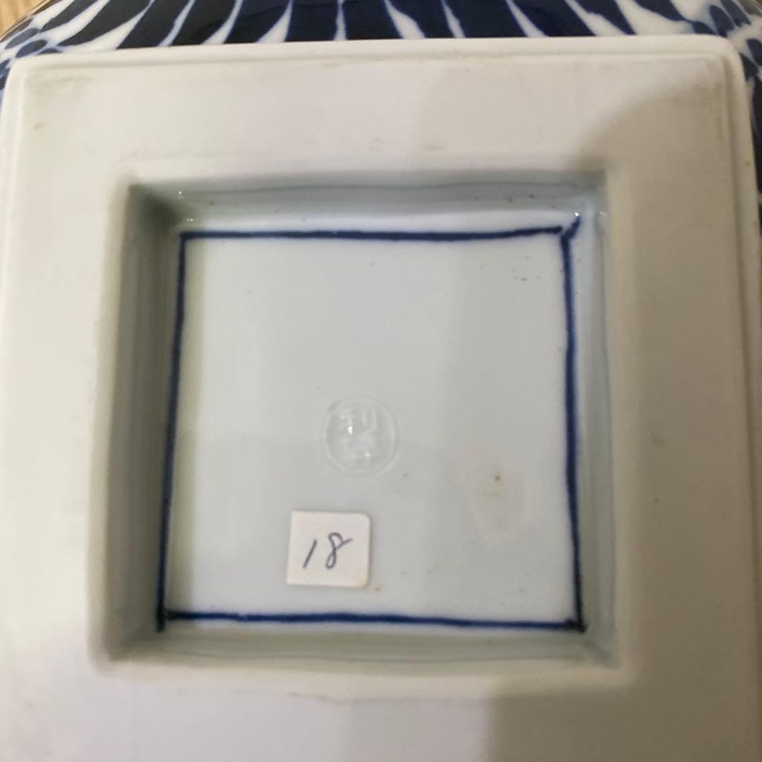 加藤利昇　染付　俵水指　茶道具