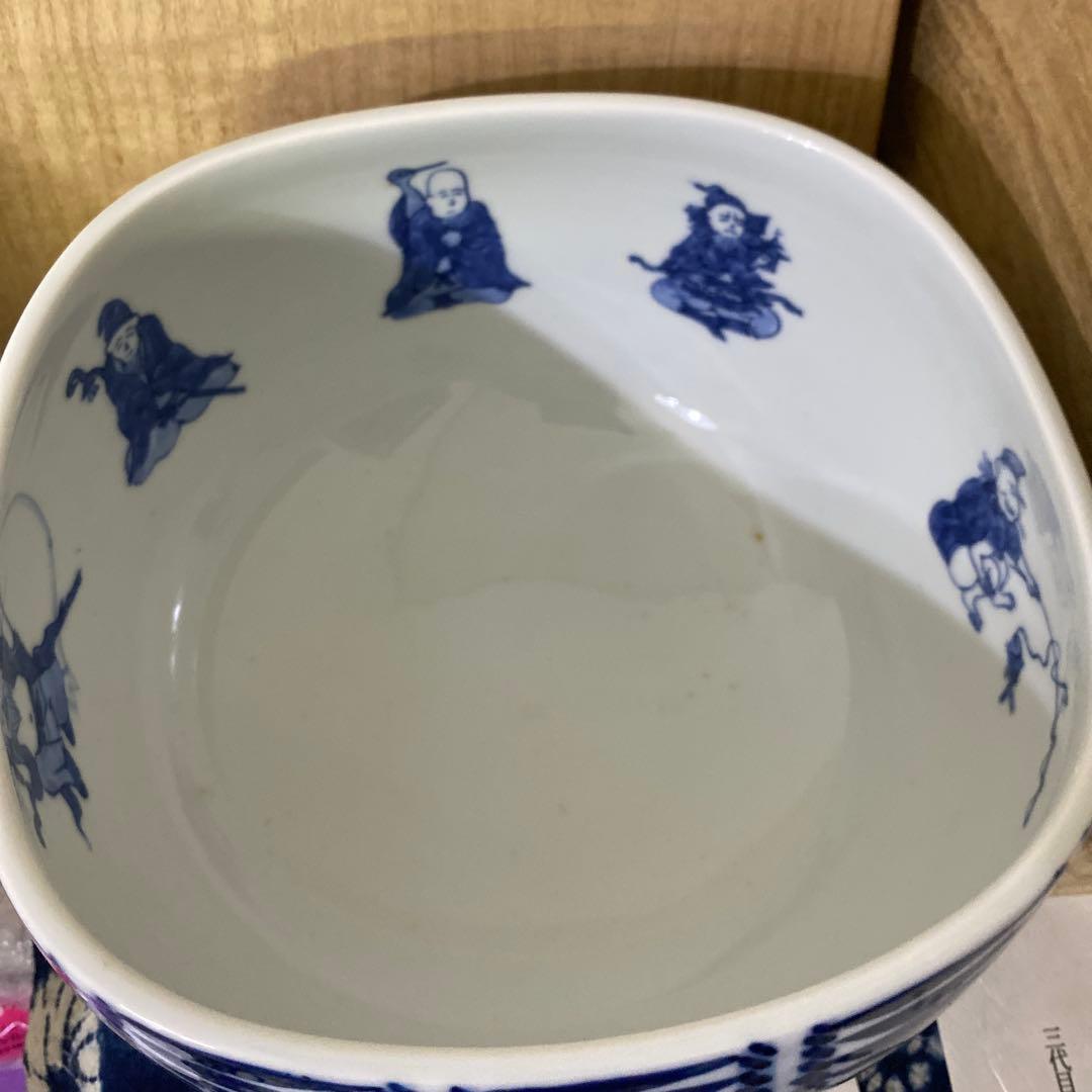 加藤利昇　染付　俵水指　茶道具