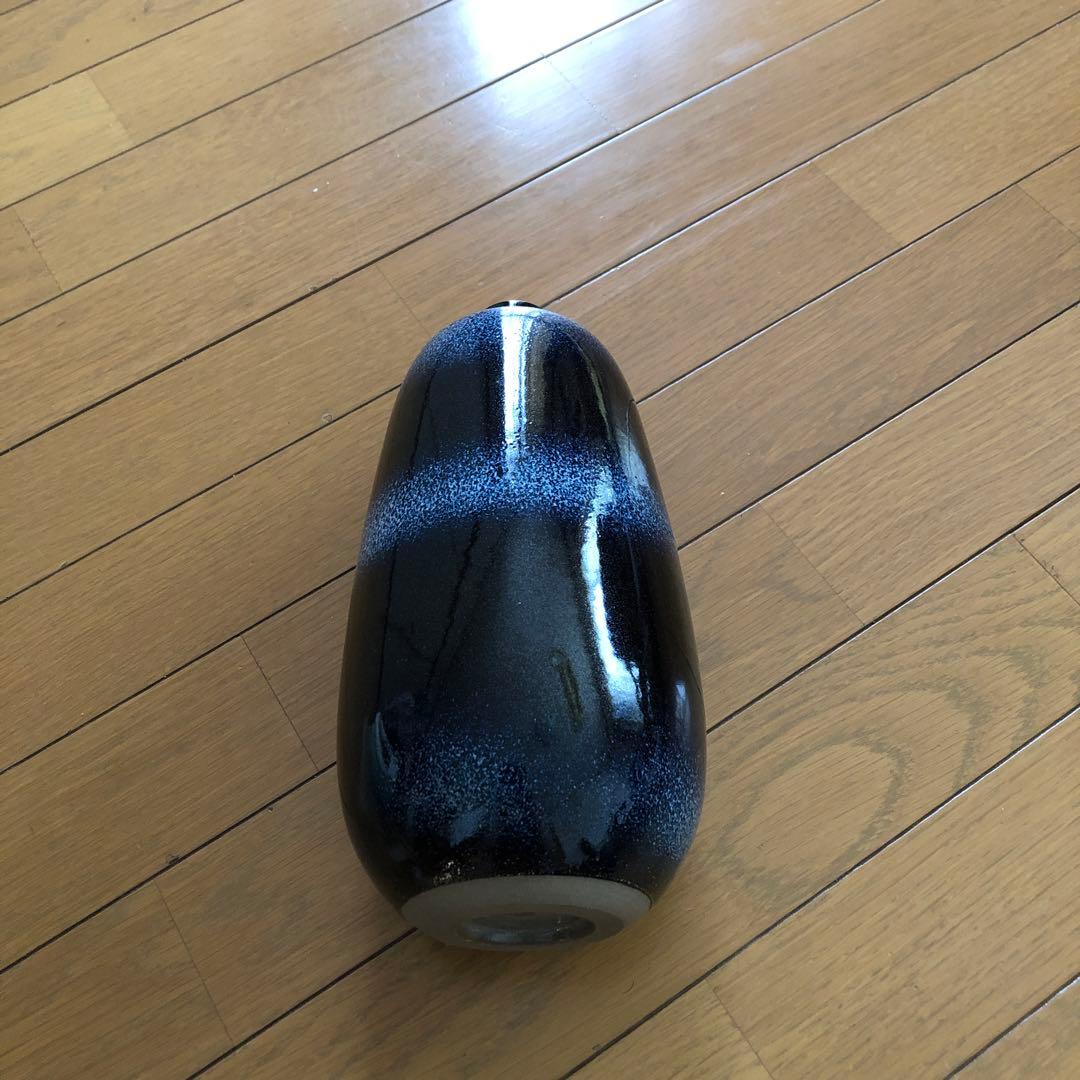 作家物　天野達夫作　油滴天目紬　花瓶