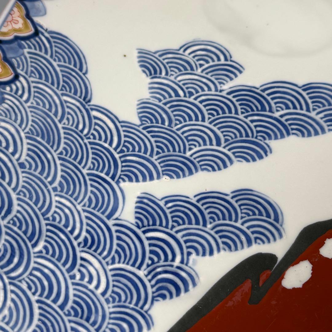 明治後期　オールド深川製磁　美人画　青海波　菩薩　直径39.7cm 　一尺三寸