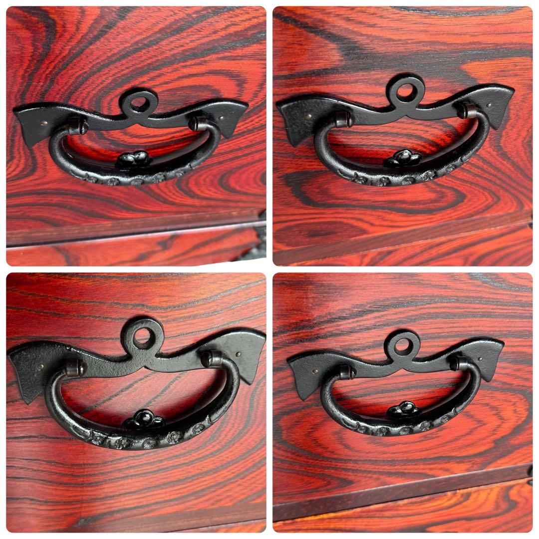 HR836 岩谷堂箪笥　4段4杯　鍵付き 南部鉄器　漆塗り最高級