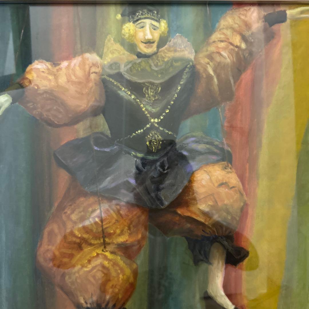 油絵　絵画　ピエロ　マリオネット　コンテスト入賞作品