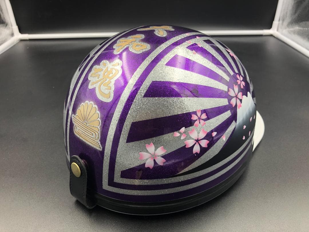 コルク半　カスタム　富士日章　三つボタン　パープルラップラメ　桜　高級クリヤ
