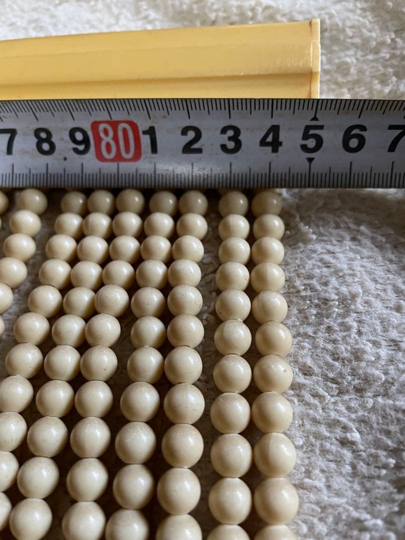 【昭和レトロ】【希少】ビーズのれん 青い花 デザイン