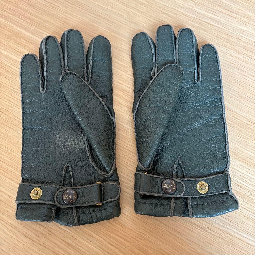 【DENTS】　ペッカリーグローブ　カシミアライニング　廃盤カラー　オリーブ