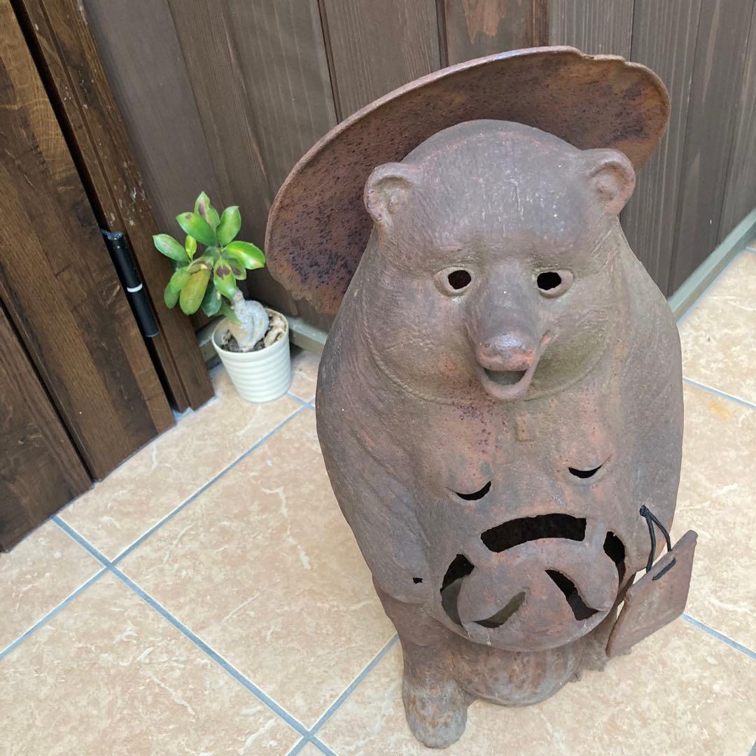 たぬき狸レトロ鉄製　柳森神社おたぬき様　福寿神の狸　STEINS;GATE信楽焼