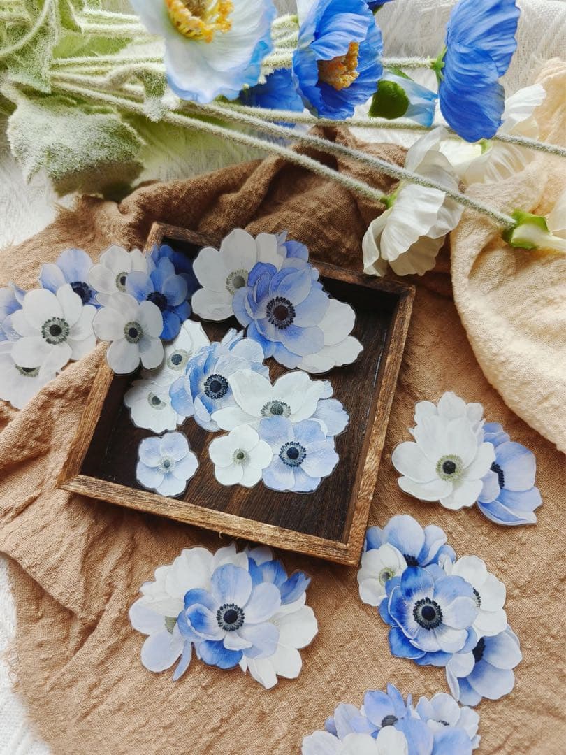 娜娜工坊《霜天染蓝》海外マスキングテープ マステ 【2715】