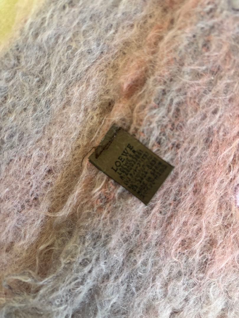 ロエベ　LOEWE モヘアマフラー　ベビーピンク