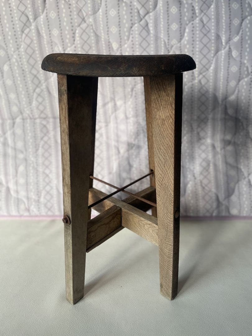 かなり古い 丸椅子 木製 スツール レトロ アンティーク ヴィンテージ チェア