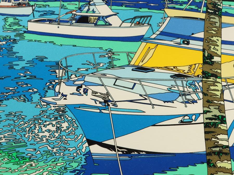 Y2370-1 鈴木英人【太陽物語】シルクスクリーン 直筆サイン AP版　ma