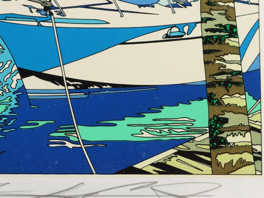 Y2370-1 鈴木英人【太陽物語】シルクスクリーン 直筆サイン AP版　ma