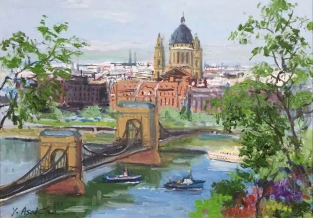 絵画・額縁・油絵・麻倉 雄一郎・新品未使用・ライン川・美術品・インテリア・雑貨