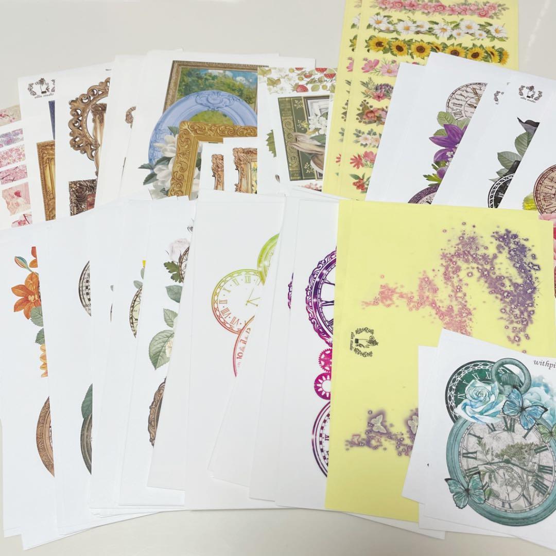 海外 韓国 作家 ステッカー コラージュ素材 85枚セット