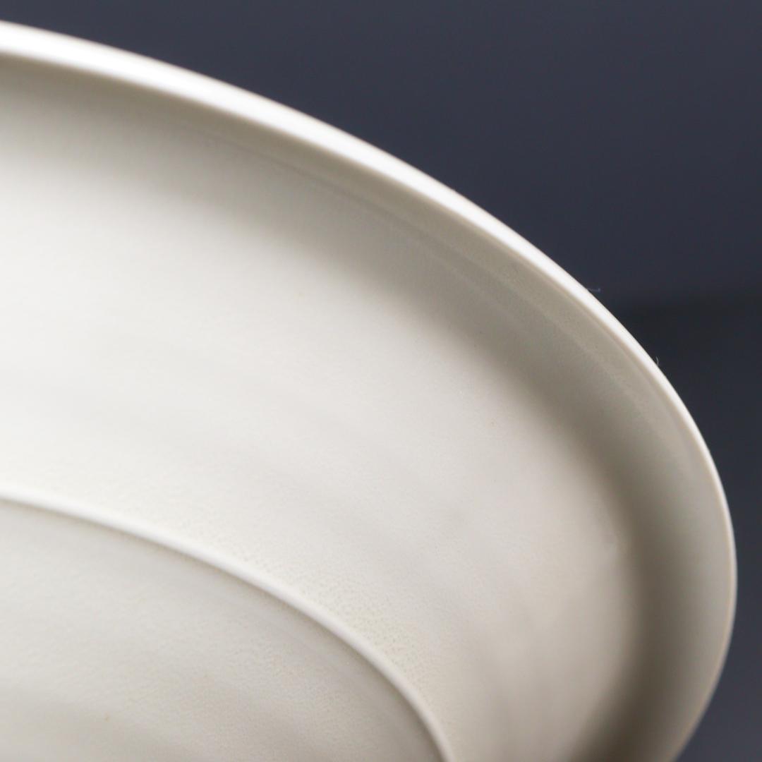 塚本快二 快山窯 白瓷 菓子鉢 25cm 白磁 共箱 美品