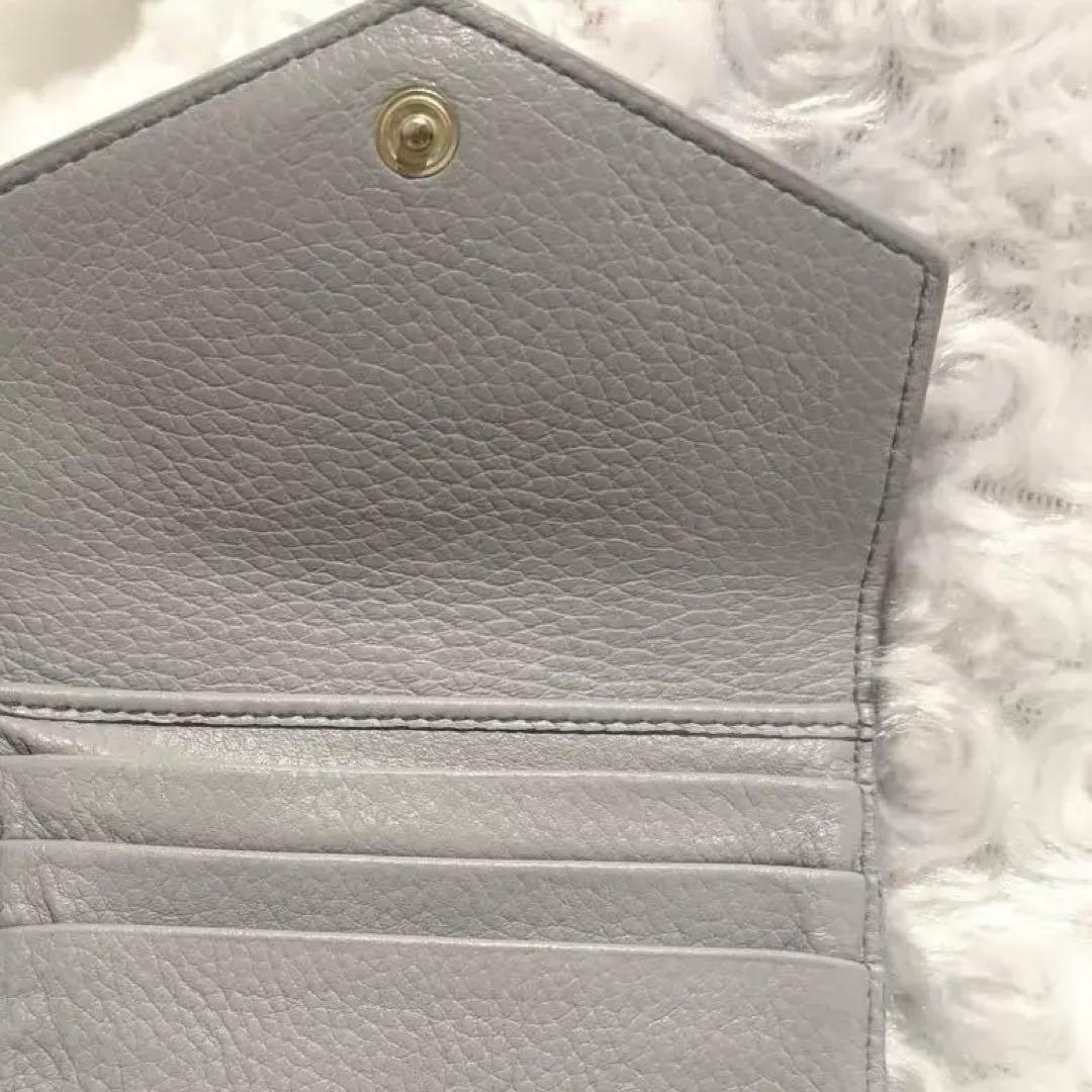 【現行】miumiu ヴィッテロダイノレザー財布 コーンフラワーブルー 良品