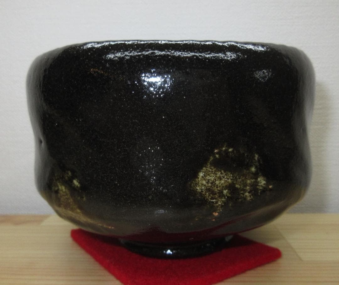 送料込【逢絢亭・新品】茶道具 茶碗 楽焼 黒楽 上 松楽窯 紙箱入り
