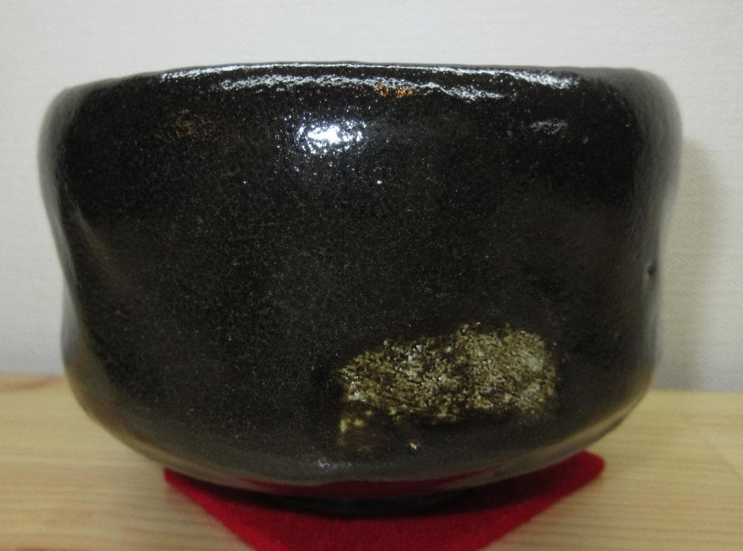 送料込【逢絢亭・新品】茶道具 茶碗 楽焼 黒楽 上 松楽窯 紙箱入り