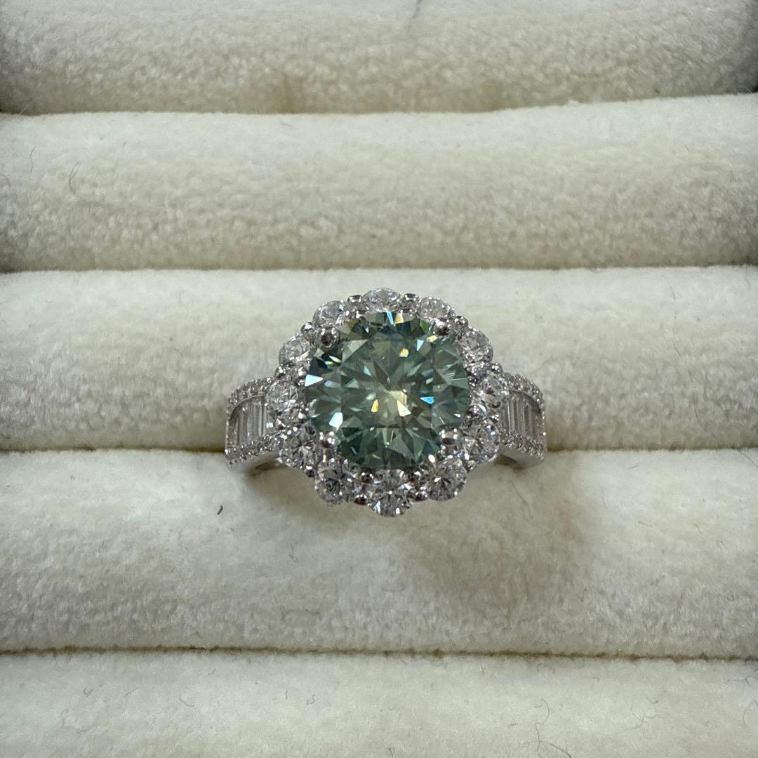 12号 2ct フルダイヤ ブルーサファイア ダイヤモンド ハーフエタニティ