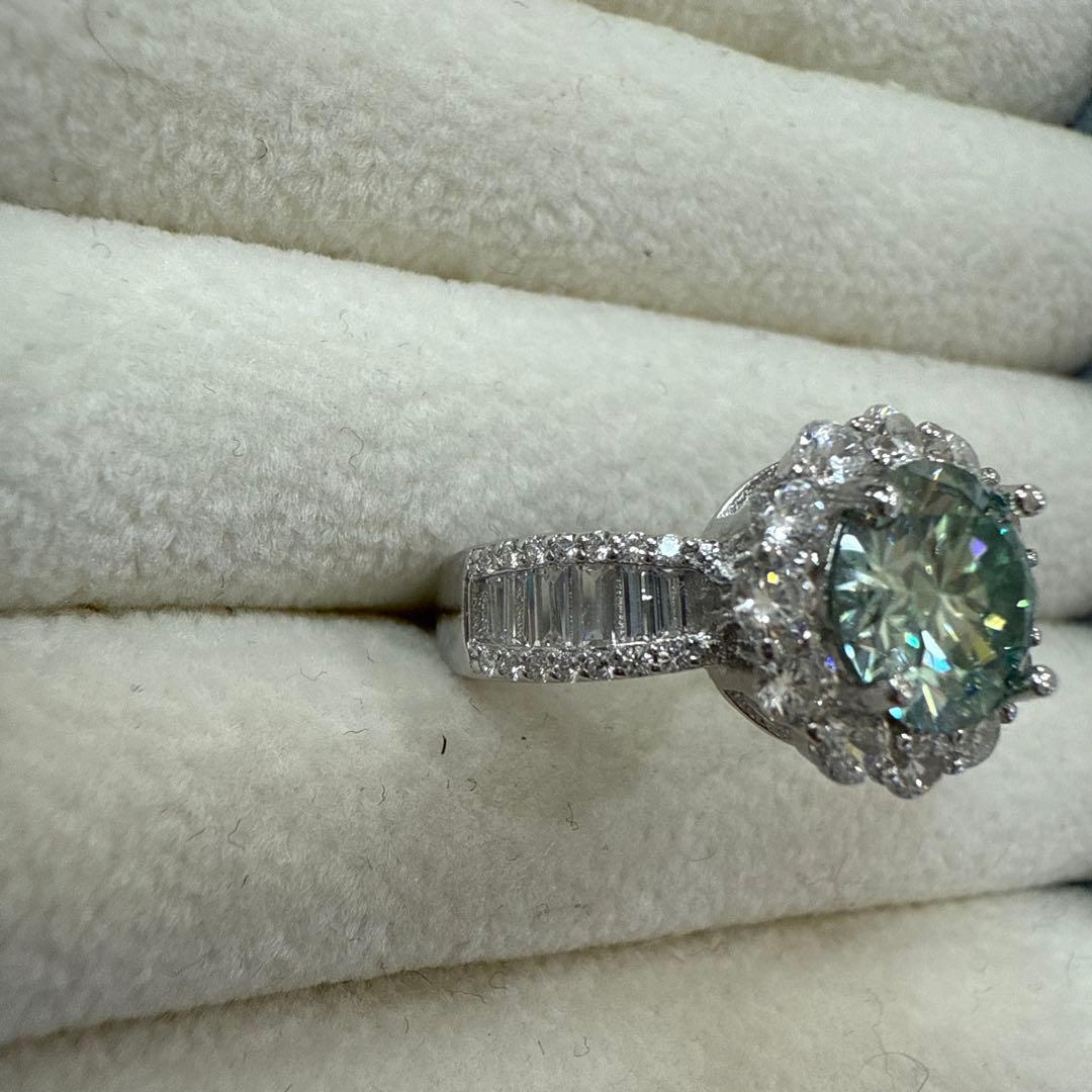 12号 2ct フルダイヤ ブルーサファイア ダイヤモンド ハーフエタニティ