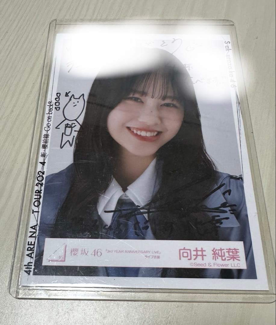 櫻坂46 直筆サイン入り生写真 3rdアニラ衣装 向井純葉 ヨリ