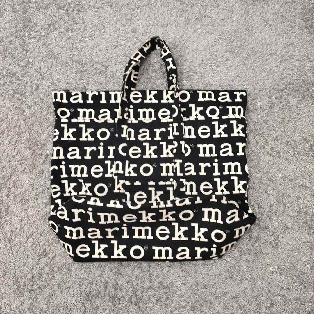 マリメッコ　特大ビッグバック　旅行カバン　黒Marimekkoロゴ