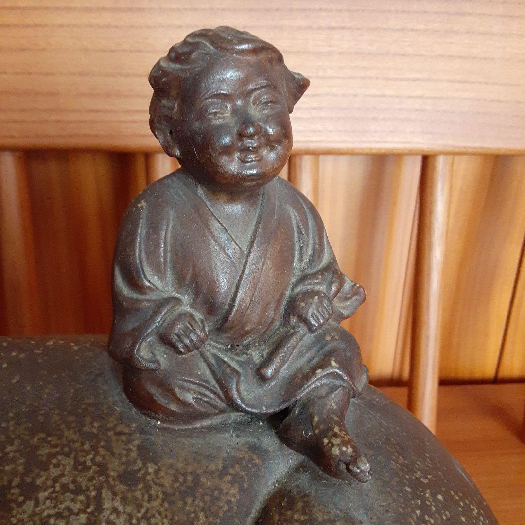 備前焼　騎牛帰家童子像　木村友敬