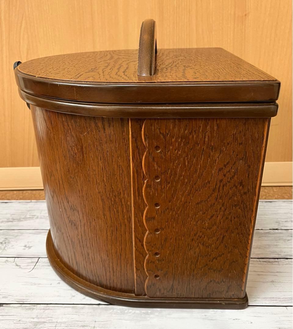 メイクボックス　鏡つき　木製