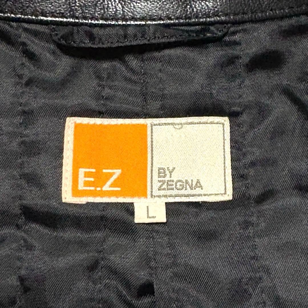 E.Z. BY ZEGNA ゼニア　レザージャケット ライダース　ブルゾン　L