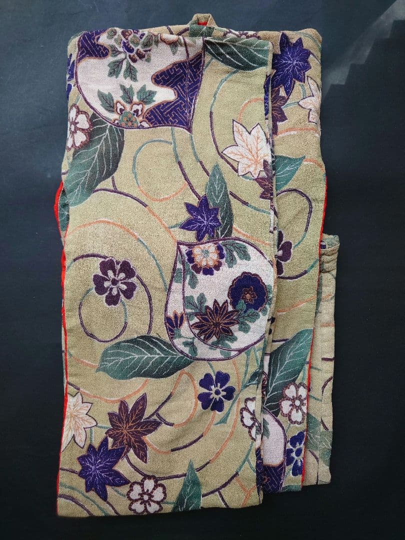 縮緬　大正時代　子ども着物　正絹　アンティーク