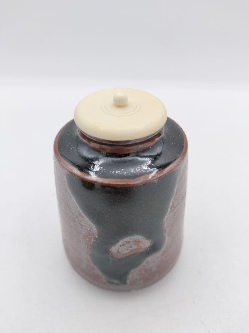 【のりこ 】c534 【新品・未使用】茶入 中興名物　瀬戸金華山 広沢写