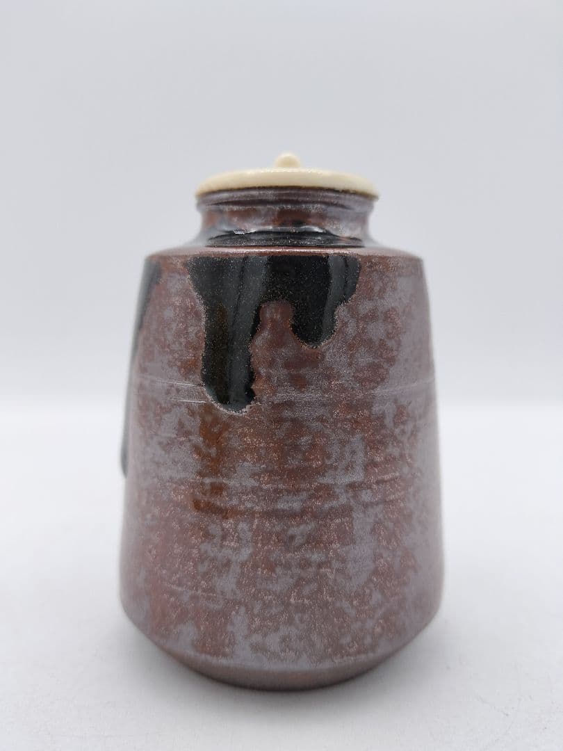 【のりこ 】c534 【新品・未使用】茶入 中興名物　瀬戸金華山 広沢写