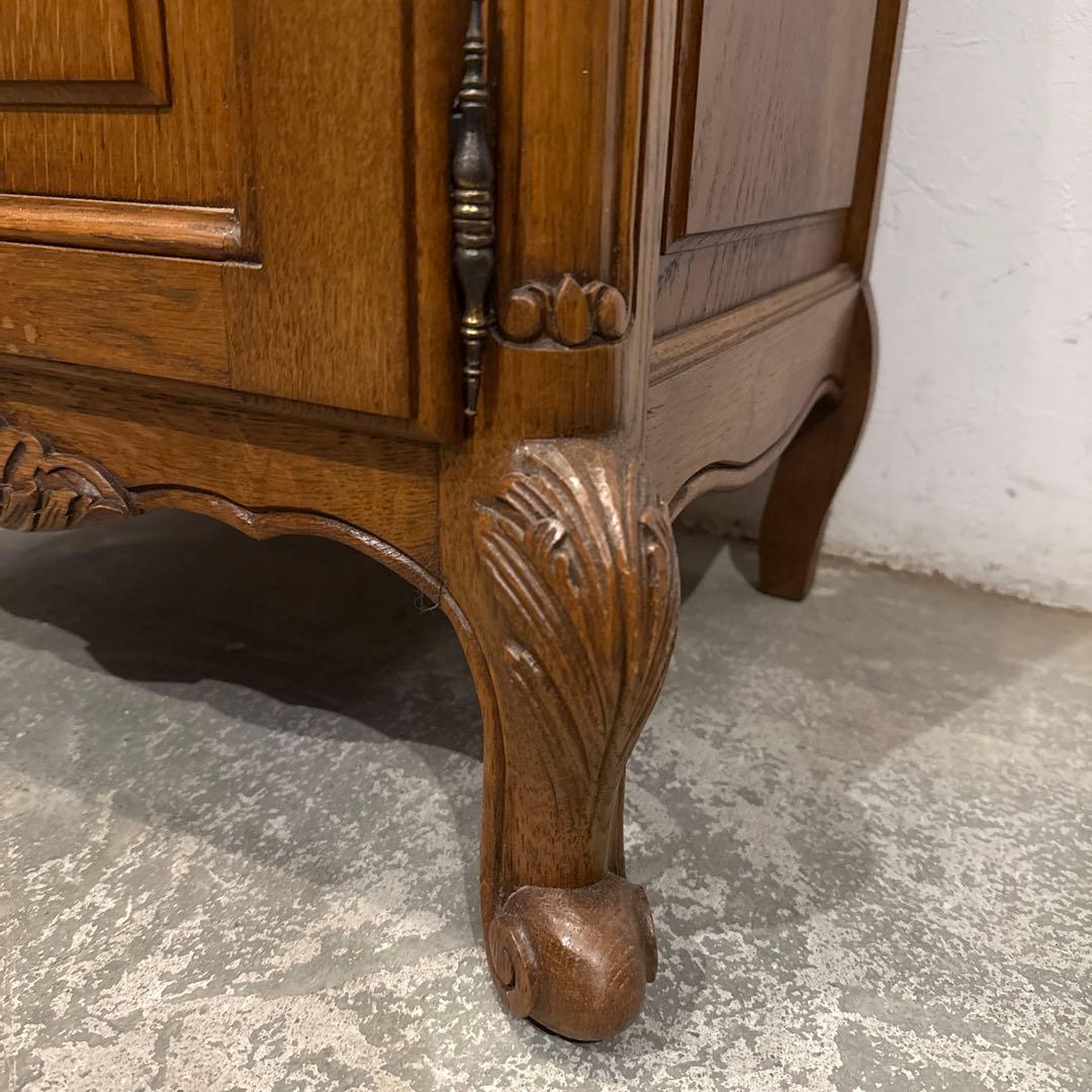 年末年始saleヴィンテージ　木製サイドテーブル　引き出し／扉収納付き　1