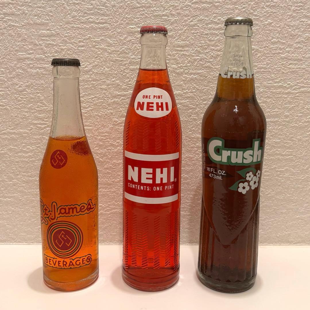 ✴︎レア✴︎クラッシュオレンジ他　ヴィンテージジュース瓶３本セット⭐︎おまけ付き