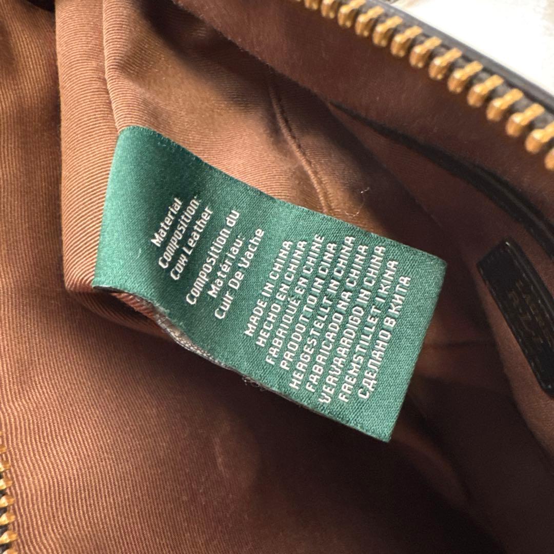 RALPH LAUREN ラルフローレン 本革 レザー ミニショルダーバッグ 黒