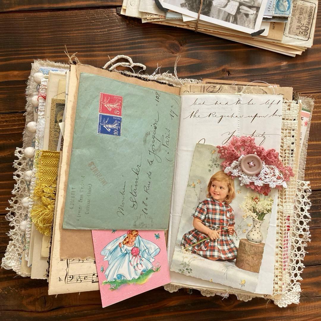 junk journal ジャンクジャーナル雑記帳　エフェメラセット付き