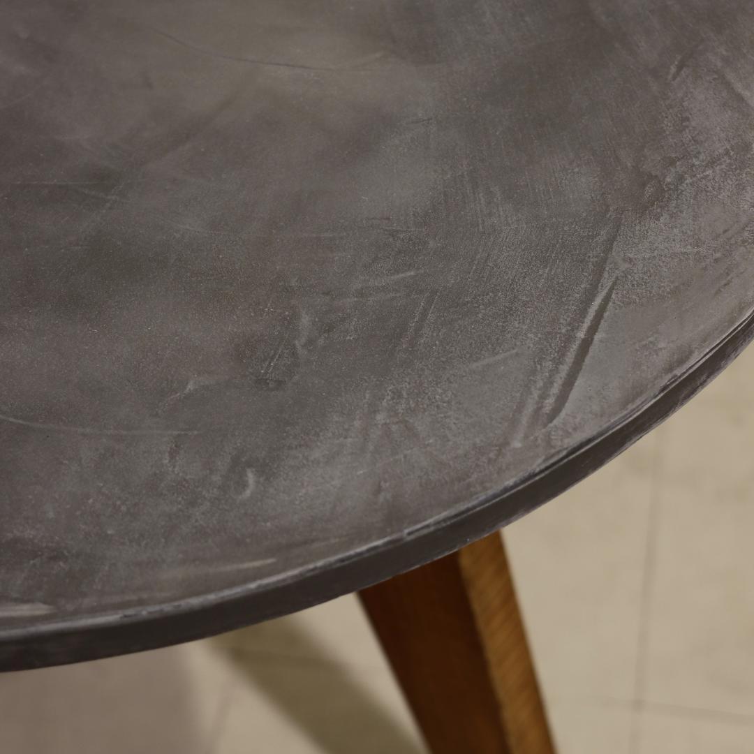 オーダー専用｜円形｜ラウンドテーブル｜ミディアムグレー｜薄塗りモルタル