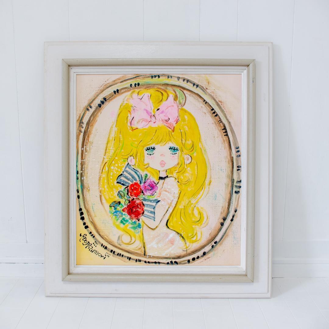 水森亜土 油彩(原画) Rose room F10号