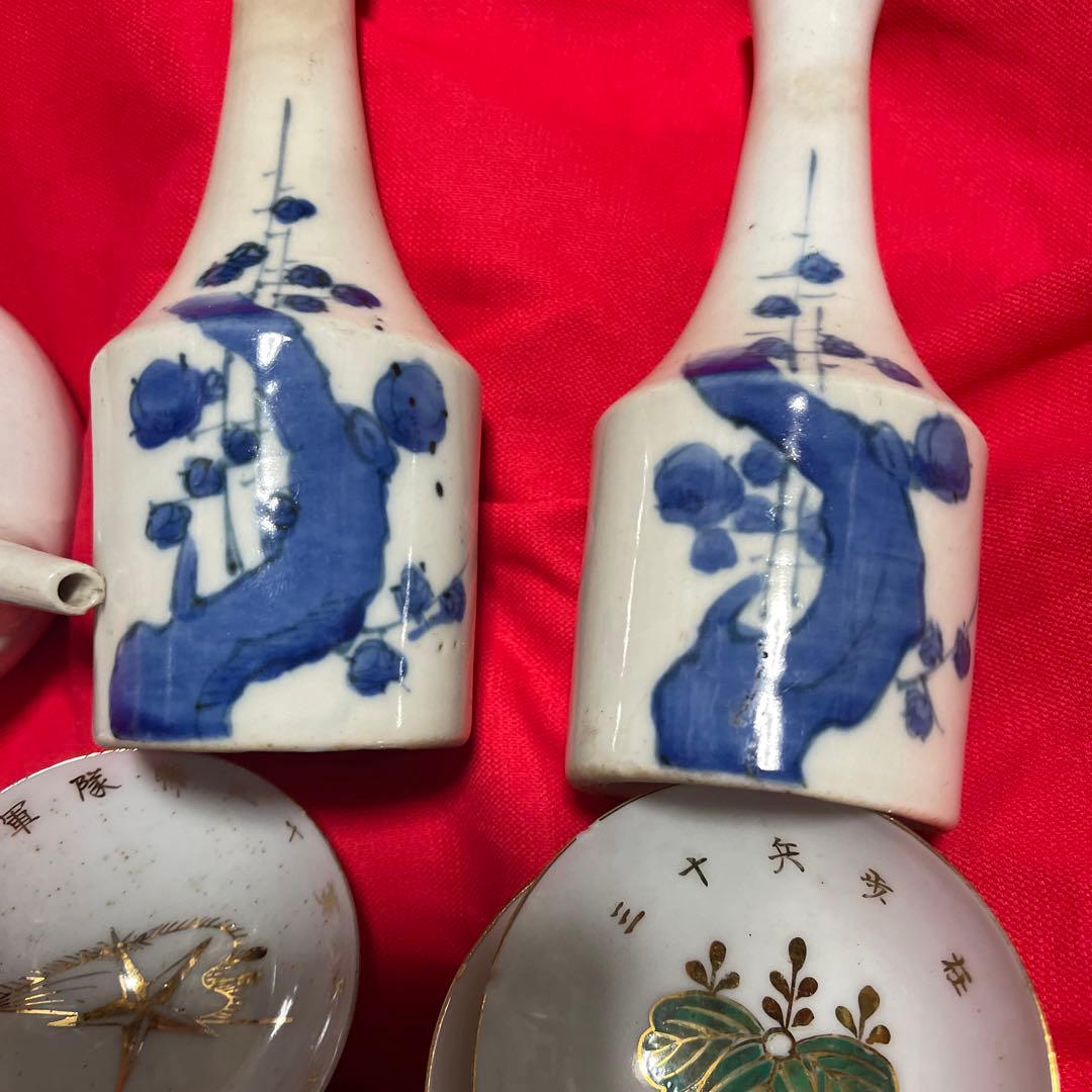 アンティーク 明治39年日本軍の盃や当時物御調子とおそらく護り鈴(年数経過品)