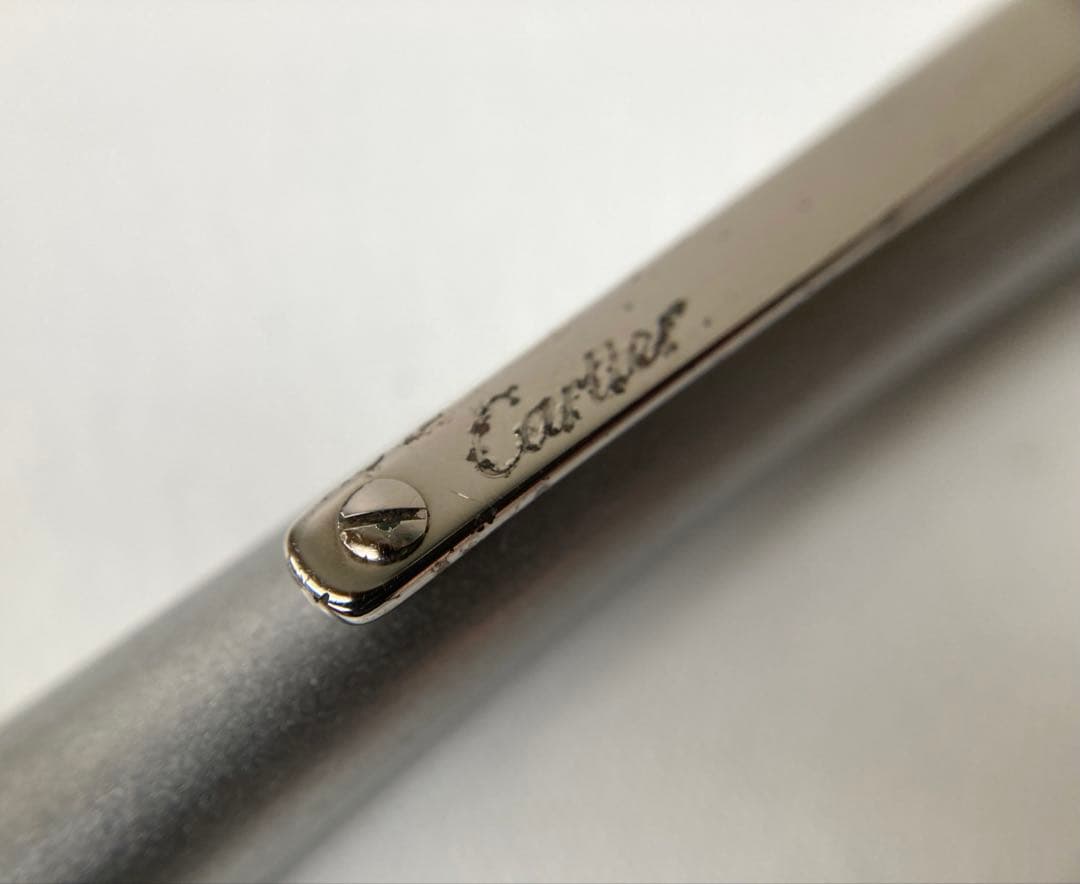 カルティエ　サントスドゥ　ブラッシュドメタル　パラジウムフィニッシュ　ボールペン